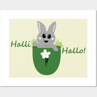 Halli Hallo! Cute Bunny in Pocket Posters and Art